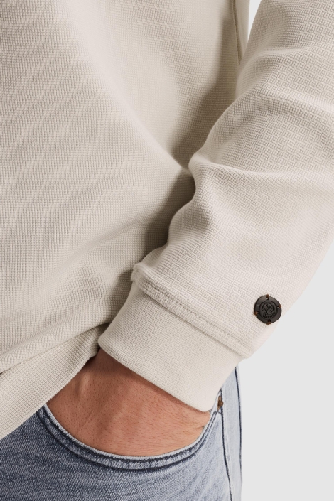 Cast Iron ecru heren t-shirt | Close up