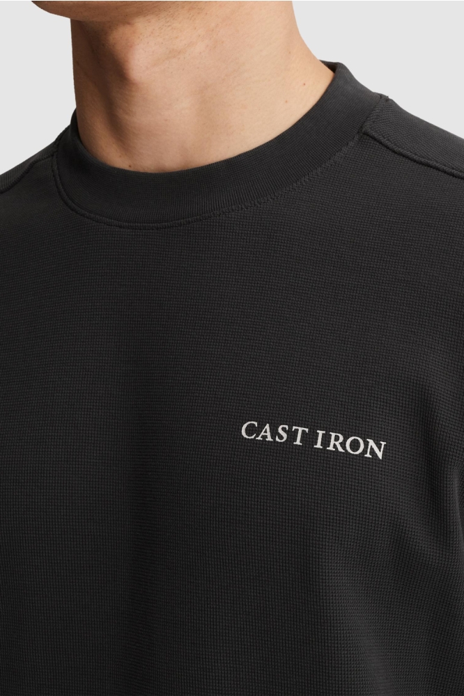 Cast Iron grijze heren t-shirt | Close up