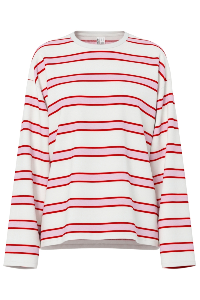 Pieces roze dames t-shirt | Vooraanzicht