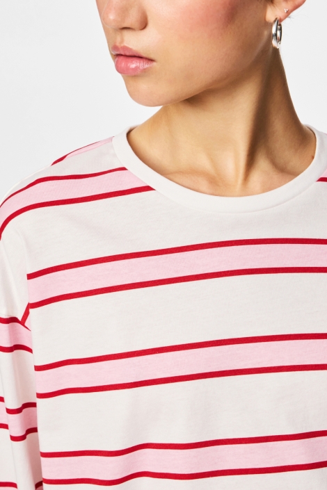 Pieces roze dames t-shirt | Close up