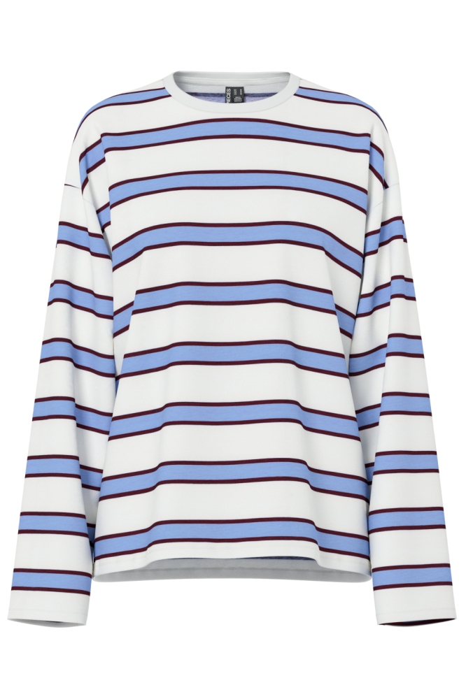 Pieces blauwe dames t-shirt | Vooraanzicht