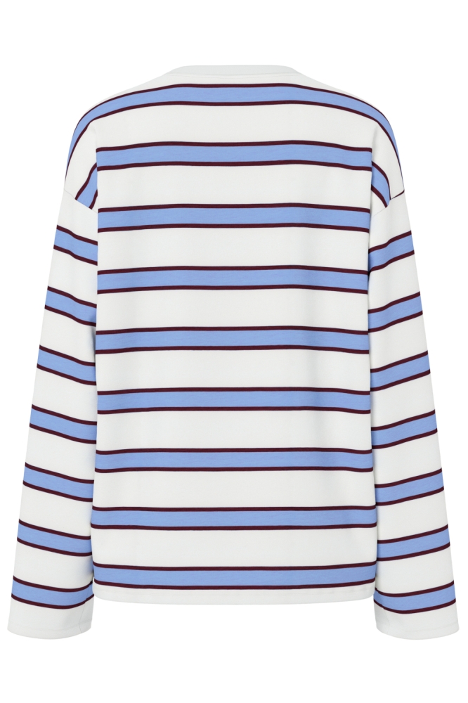 Pieces blauwe dames t-shirt | Achteraanzicht