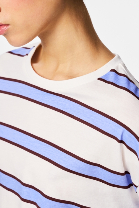 Pieces blauwe dames t-shirt | Close up