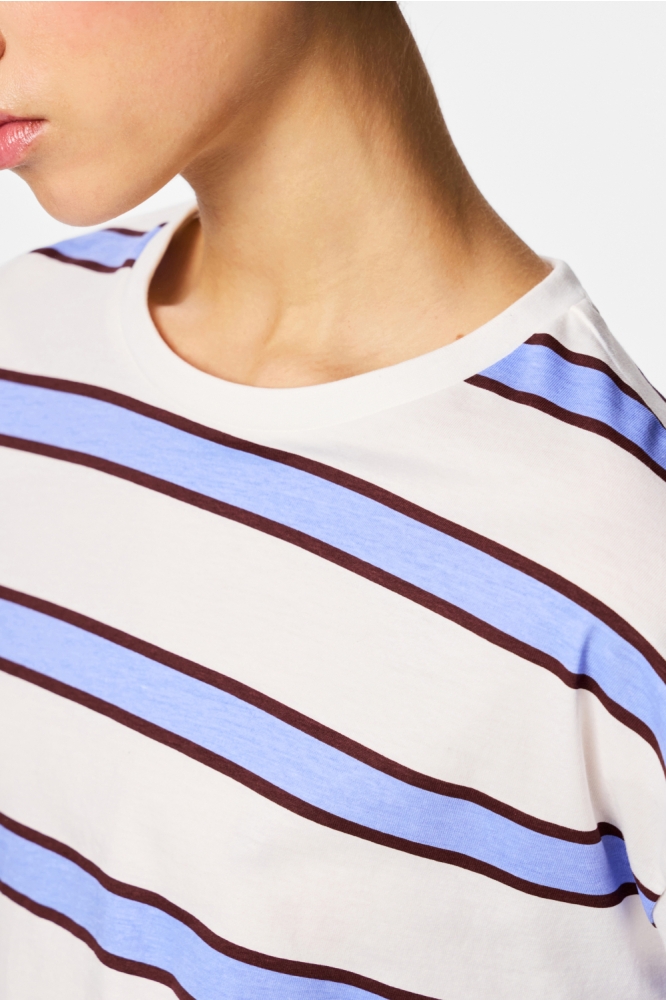 Pieces blauwe dames t-shirt | Close up