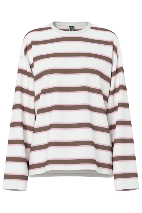 Pieces bruine dames t-shirt | Vooraanzicht