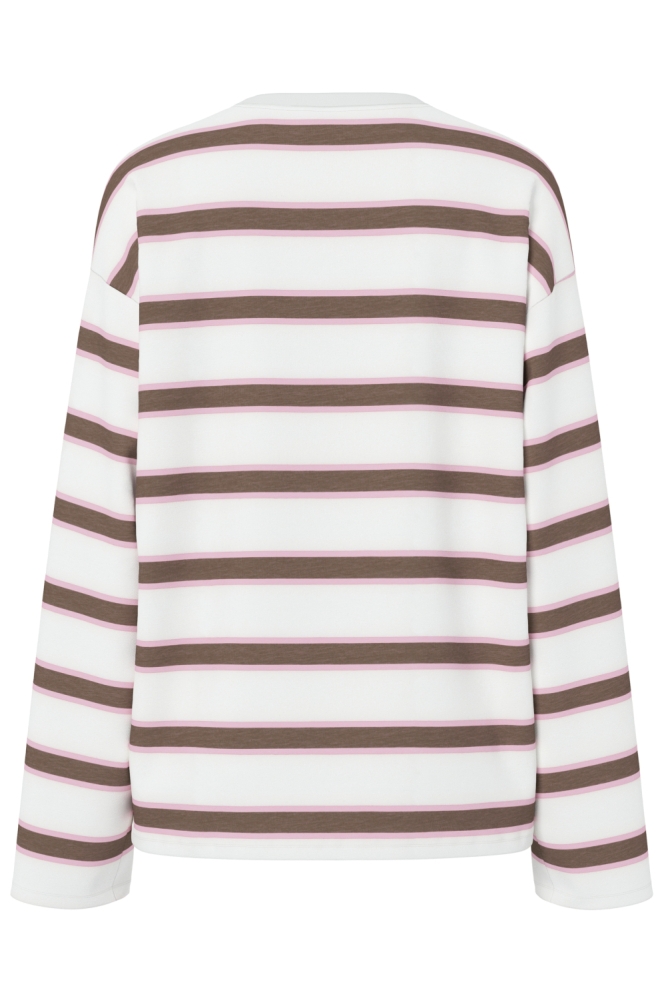 Pieces bruine dames t-shirt | Achteraanzicht