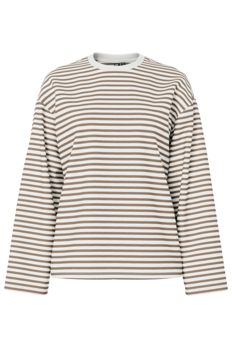 Pieces beige dames t-shirt | Vooraanzicht