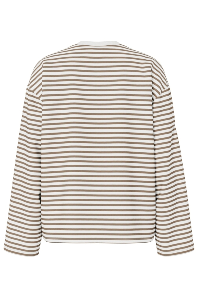 Pieces beige dames t-shirt | Achteraanzicht