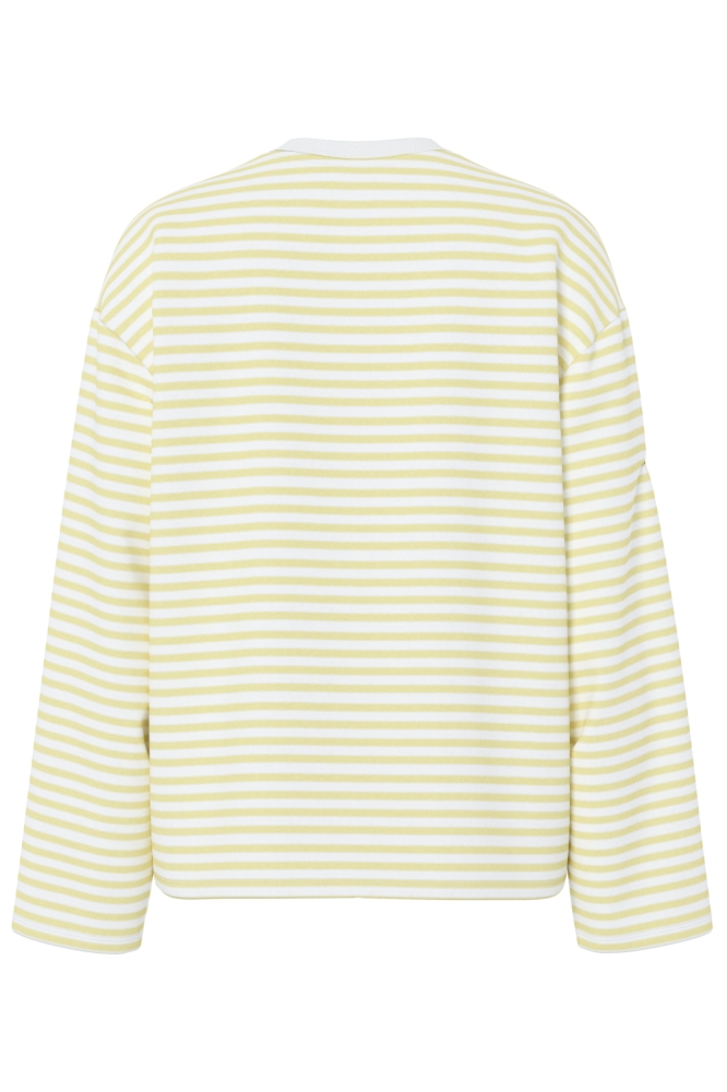 Pieces gele dames t-shirt | Achteraanzicht