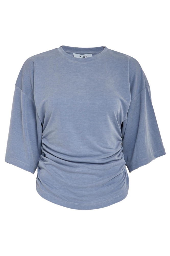 Minus blauwe dames t-shirt | Vooraanzicht
