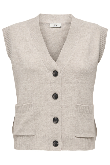 Jacqueline de Yong beige dames vest | Vooraanzicht