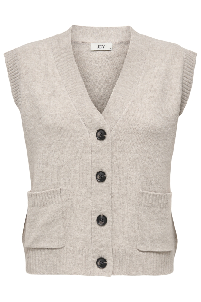 Jacqueline de Yong beige dames vest | Vooraanzicht