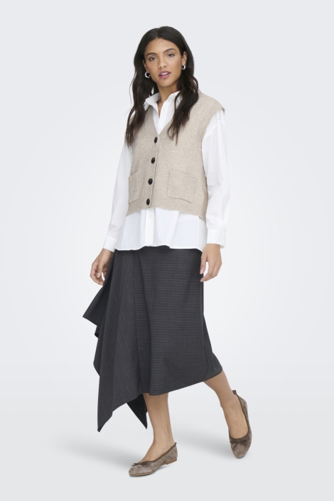 Jacqueline de Yong beige dames vest | Model