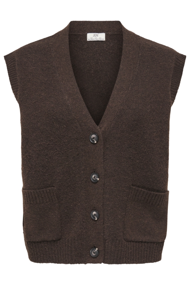 Jacqueline de Yong bruine dames vest | Vooraanzicht