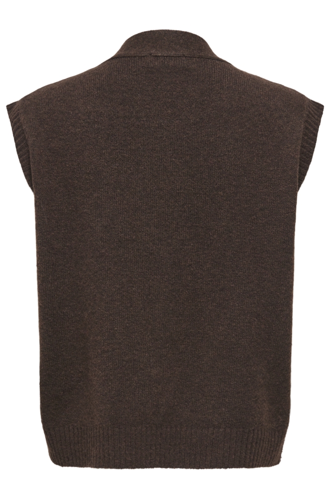 Jacqueline de Yong bruine dames vest | Achteraanzicht
