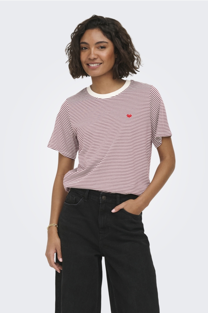 Jacqueline de Yong witte dames t-shirt | Model vooraanzicht
