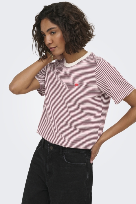 Jacqueline de Yong witte dames t-shirt | Model vooraanzicht