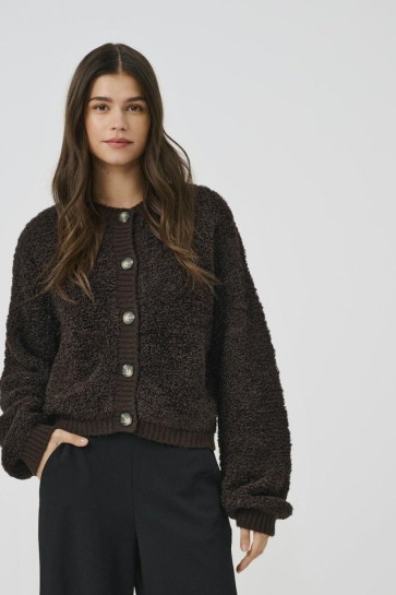 Jacqueline de Yong jdyeira life l/s oneck cardigan knt Bruin
