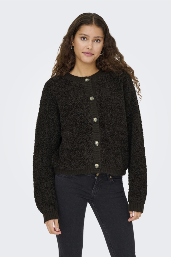 Jacqueline de Yong bruine dames vest | Model vooraanzicht
