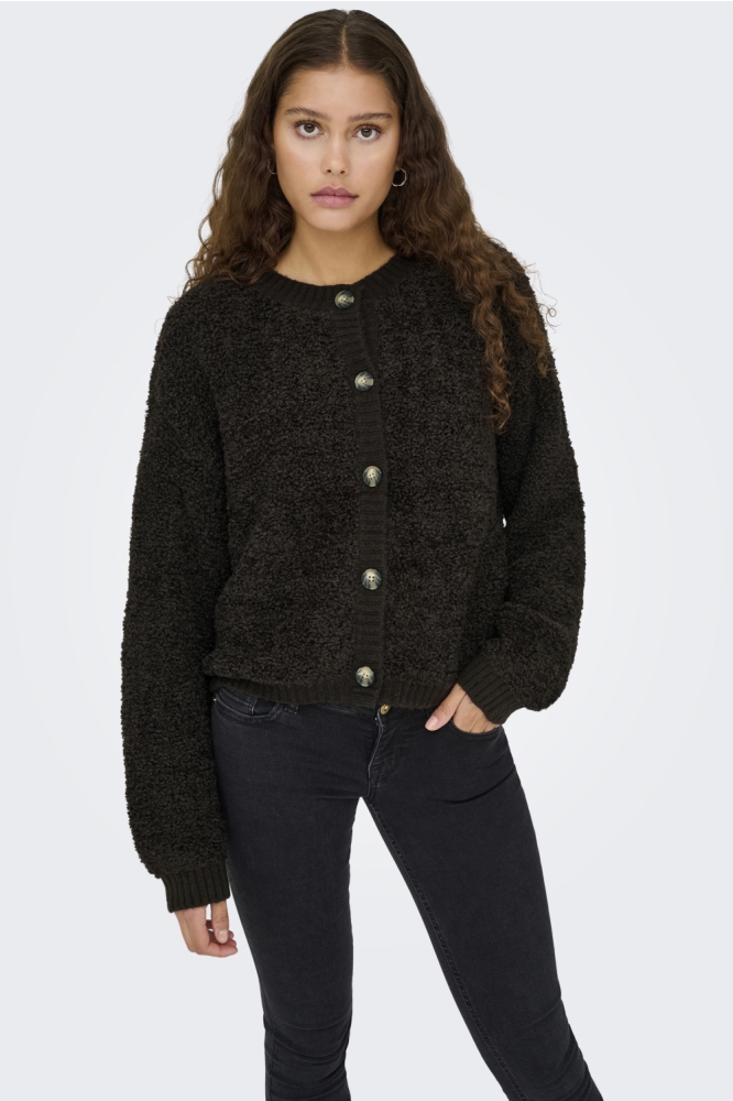Jacqueline de Yong bruine dames vest | Model vooraanzicht