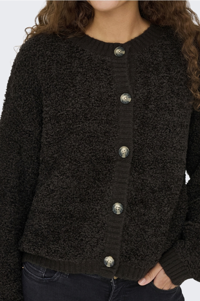 Jacqueline de Yong bruine dames vest | Close up