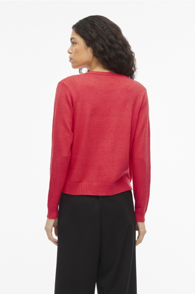 Vila rode dames vest | Model achteraanzicht