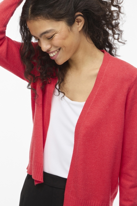 Vila rode dames vest | Close up