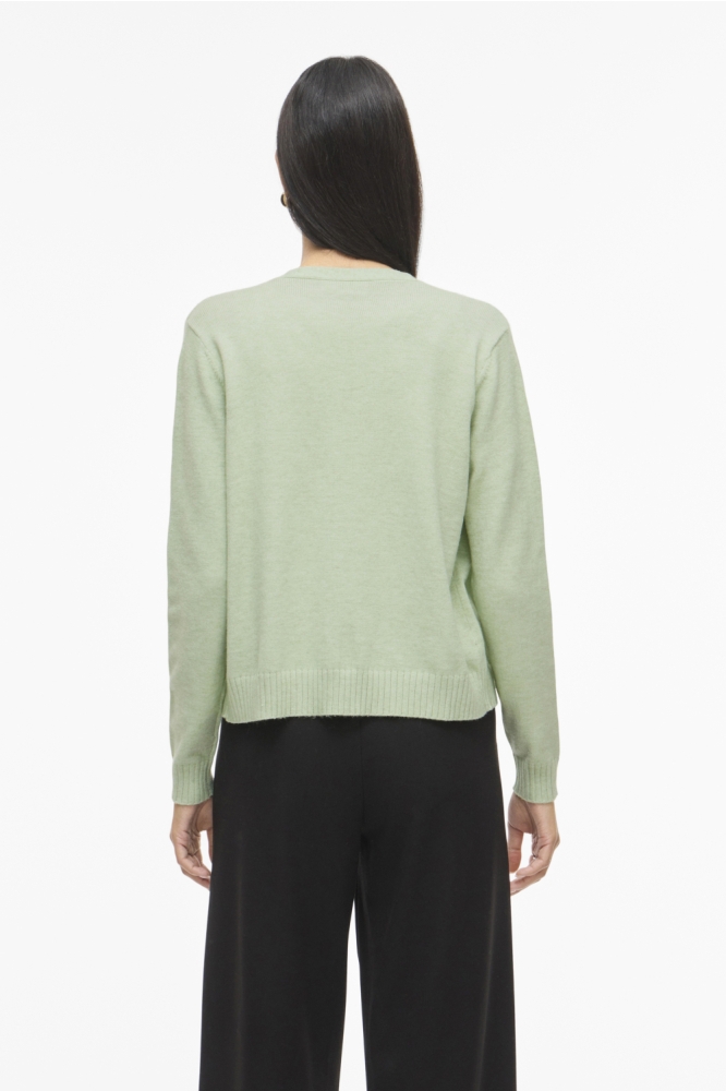 Vila groene dames vest | Model achteraanzicht