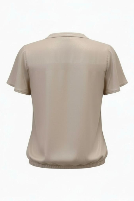 Zip73 beige dames t-shirt | Achteraanzicht