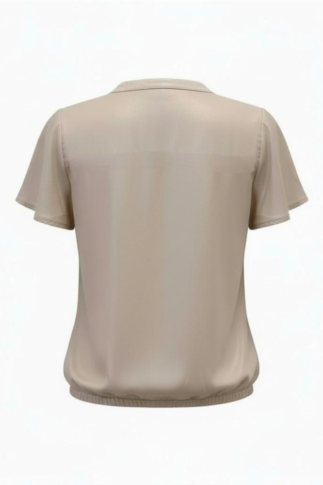 Zip73 beige dames t-shirt | Achteraanzicht