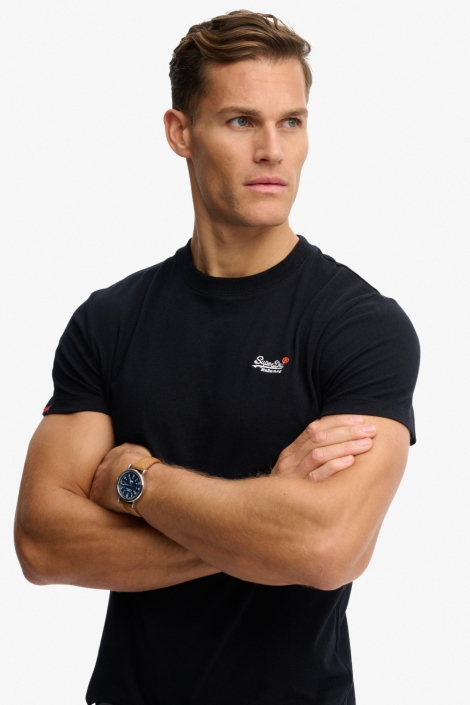 Superdry zwarte heren t-shirt | Close up