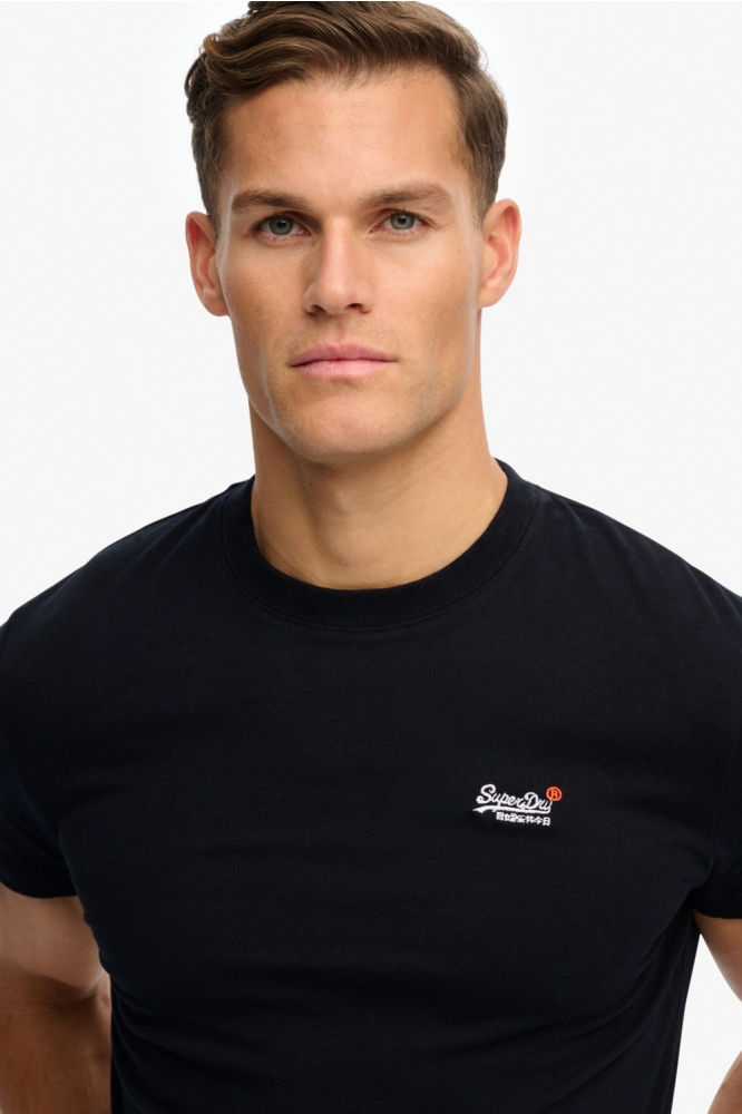 Superdry zwarte heren t-shirt | Close up