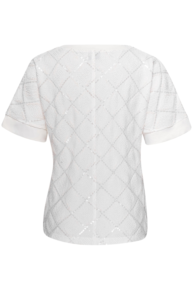 Kimara ecru dames t-shirt | Achteraanzicht