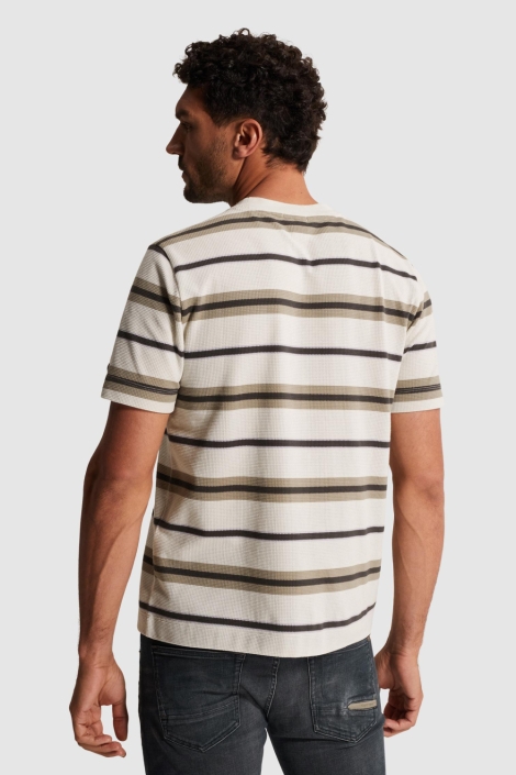 Cast Iron ecru heren t-shirt | Achteraanzicht