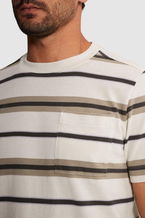 Cast Iron ecru heren t-shirt | Close up