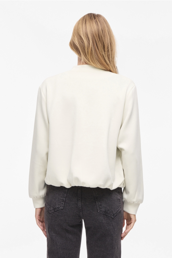 Vila ecru dames vest | Model achteraanzicht