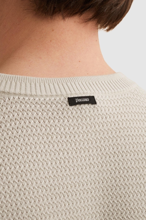Vanguard beige heren t-shirt | Close up