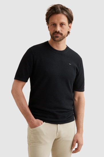 Vanguard short sleeve r-neck cotton modal Blauw