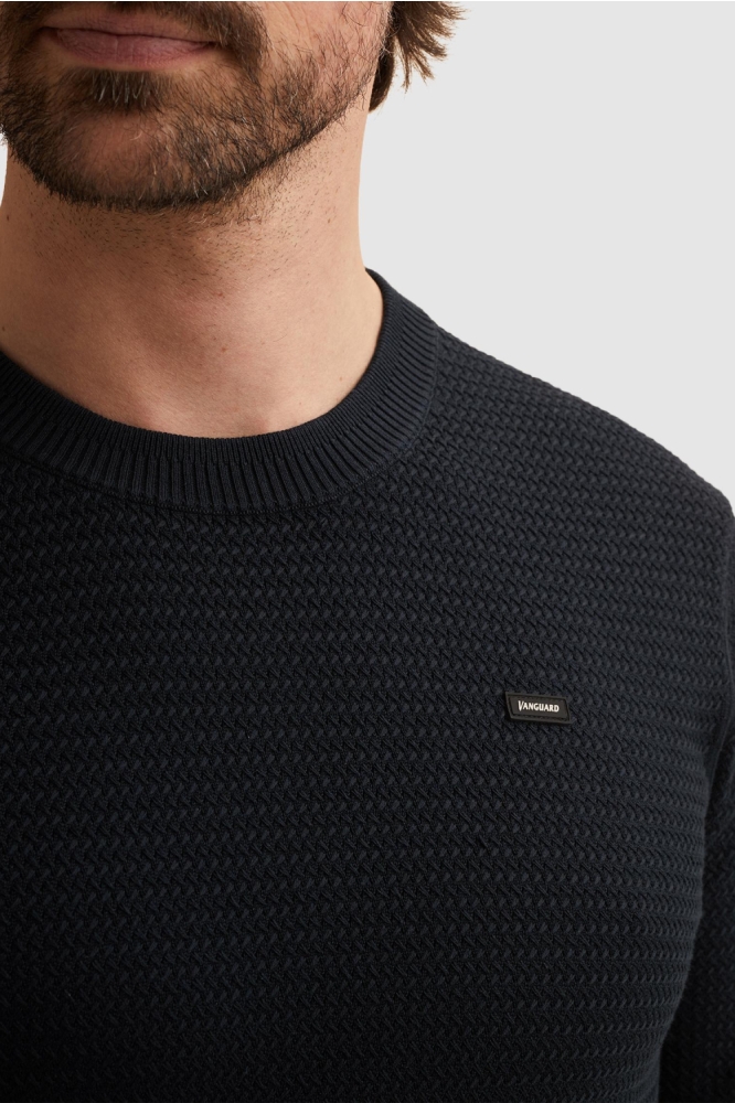 Vanguard blauwe heren t-shirt | Close up