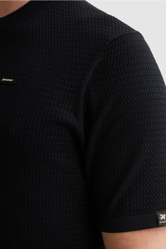 Vanguard blauwe heren t-shirt | Close up