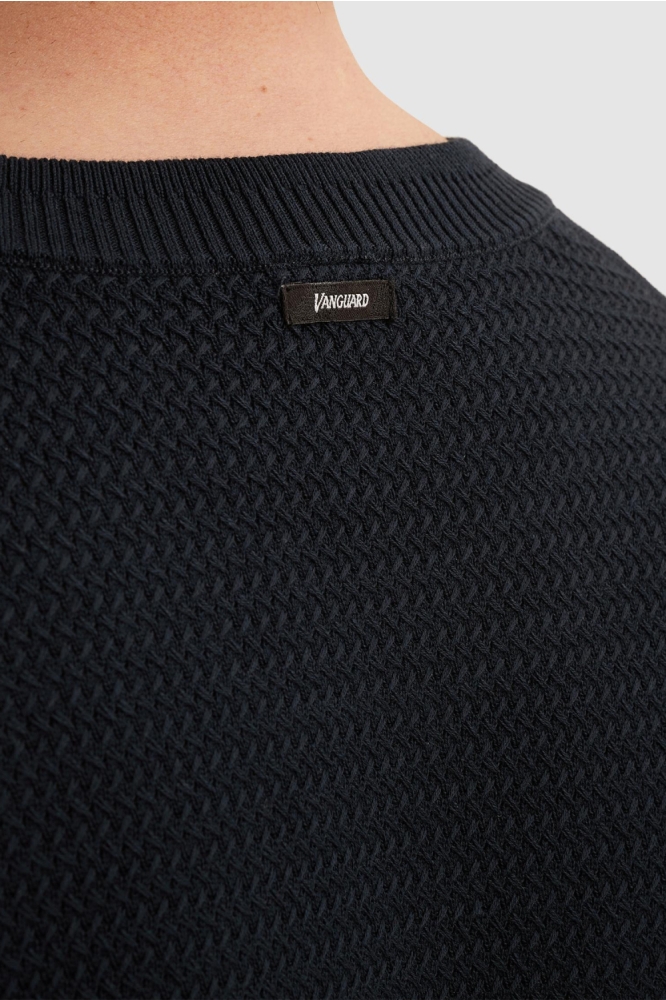 Vanguard blauwe heren t-shirt | Close up