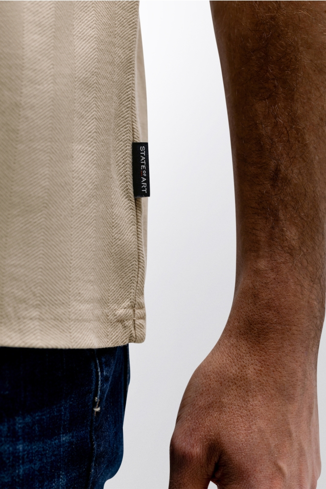 State of Art beige heren t-shirt | Close up