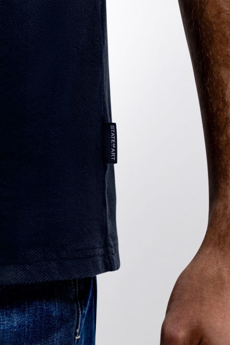State of Art blauwe heren t-shirt | Close up