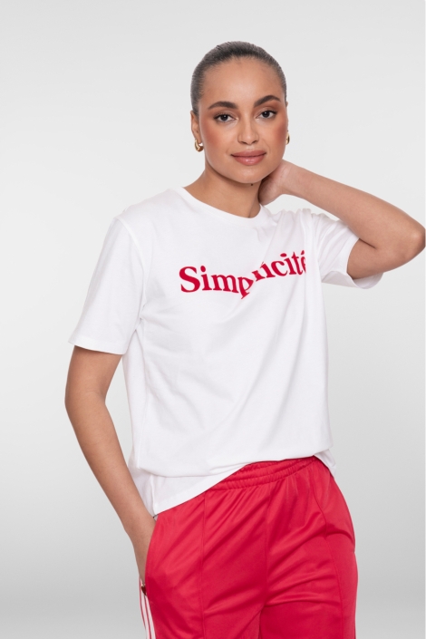 Geisha witte dames t-shirt | Model vooraanzicht