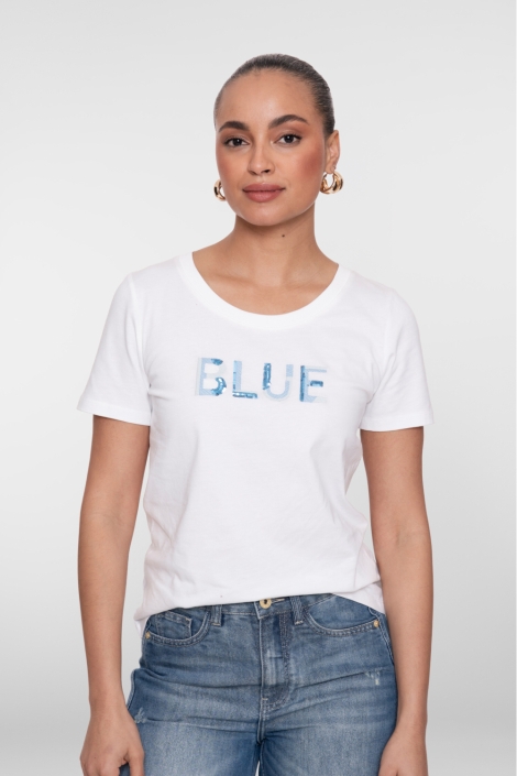 Geisha witte dames t-shirt | Model vooraanzicht