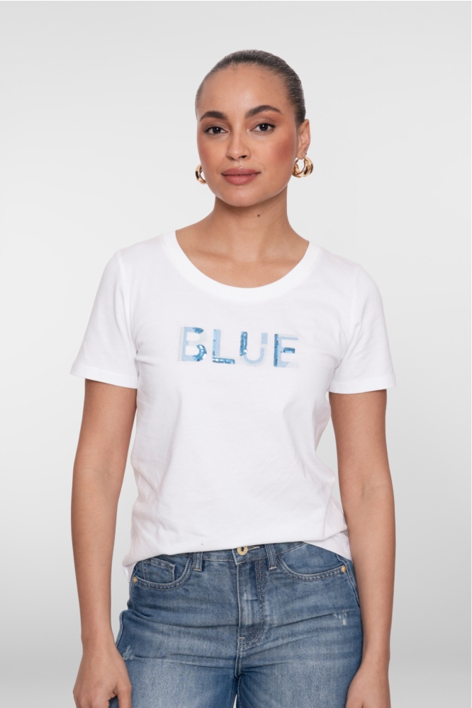 Geisha witte dames t-shirt | Model vooraanzicht