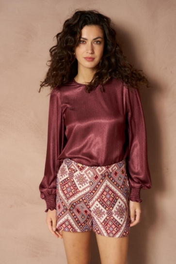 Lofty Manner Top TOP ISLI SMOCK SLEEVE RI08 1 Brick Red