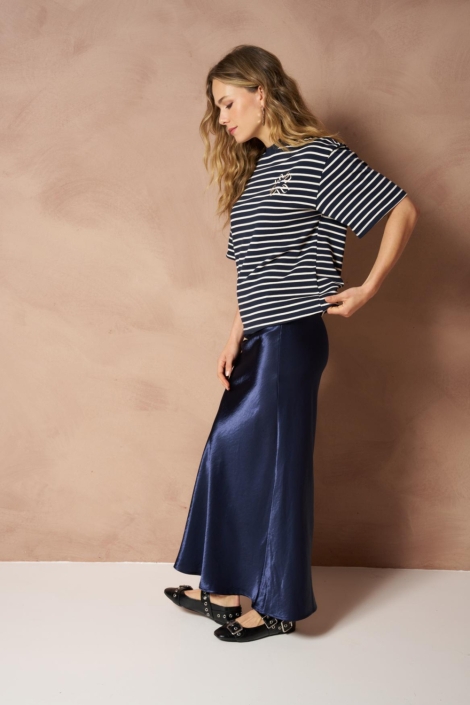 Lofty Manner blauwe dames t-shirt | Model