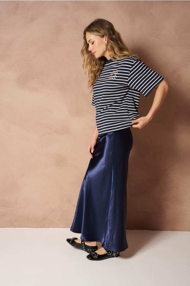 Lofty Manner blauwe dames t-shirt | Model