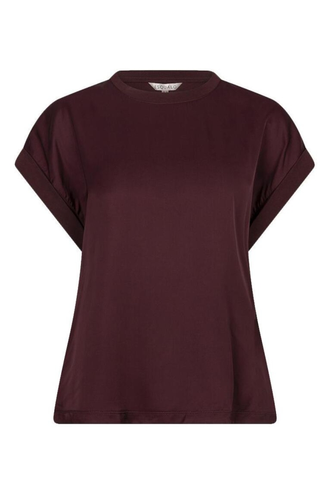 EsQualo bordeaux dames t-shirt | Vooraanzicht